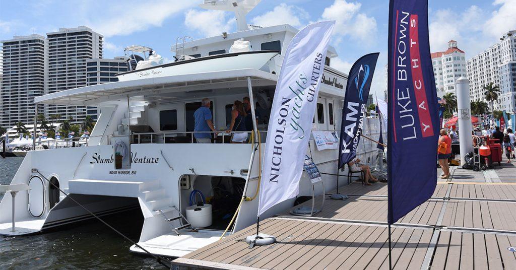 Nicholson Yachts, Luke Brown and KAM Marine at the Palm Beach International Boat Show 2021.