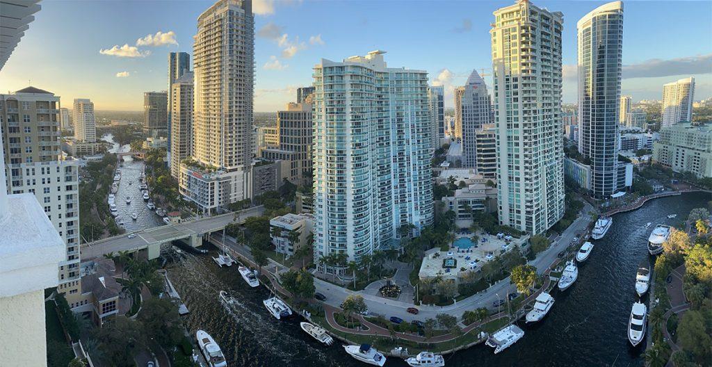 Downtown Fort Lauderdale spans the scenic New River.