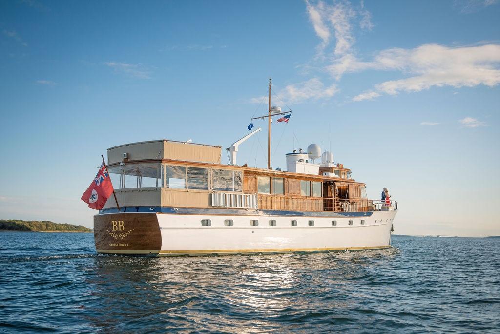 Private yacht charters on restored Trumpy motor yacht "BB" in 2021